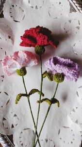  hand-knitted carnation carnation hand-knitted hand made 