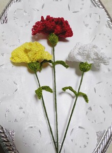  hand-knitted carnation carnation hand-knitted hand made Mother's Day 