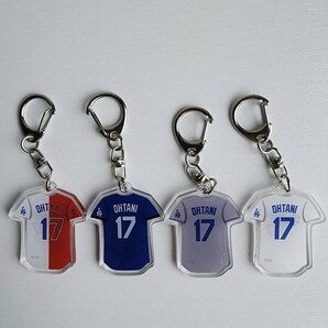 4点セット 新品 MLB 大谷翔平 ロサンゼルス ドジャース エンゼルス 野球 ユニフォームキーホルダー アクリルの画像3