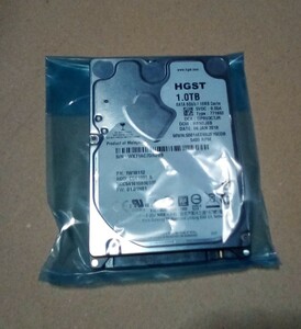 【ほぼ新品】HGST 1TB 2.5インチ HDD AVコマンド対応 HCC541010B9E660 0時間（即決あり）