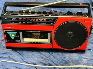 SANYO サンヨー ラジカセ MR-A7TV(R) TV FM AM 3BAND CASSETTE RECORDER 昭和レトロ 三洋 日本製 カセットレコーダー ラジオ