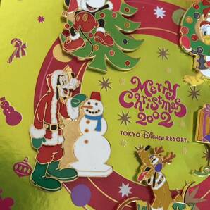 ●【未使用】TDL クリスマス ピンバッジ セット ディズニーリゾート ピンズ 2002 ミッキー ミニー ドナルド グーフィー プルートの画像3