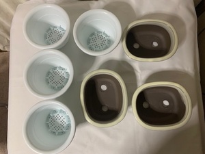 新品/ 盆栽陶器&プラスチック鉢[ 陶器3個、プラスチック4個⇒合計七個まとめて/
