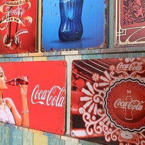 e38 5枚 セット ビンテージ調 ブリキ 看板 メタルプレート コカ・コーラ レトロ風 アメリカン ガレージ 店舗 部屋 装飾 雑貨の画像6