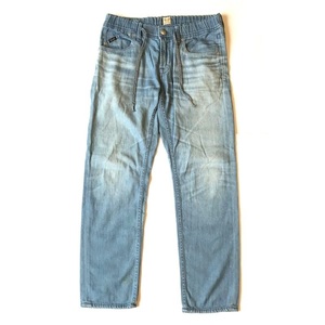 YANUK ヤヌーク RESORT JEANS リネン混 リゾートジーンズ 57291011 SAX size:M /スリム テーパード デニムパンツ イージーパンツ ボトムス