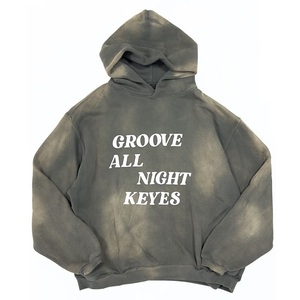 KEYS キーズ GROOVE ALL NIGHT Stone Wash Hoodie ストーンウォッシュ スウェット パーカー フーディー / フリーサイズ / グレー パーカ