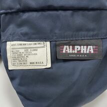 80-90s 【USA製】 ALPHA INDUSTRIES アルファインダストリーズ L-2B フライングジャケット / XLサイズ / ネイビー 紺 / ミリタリー MA-1_画像5