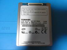 Toshiba MK1011GAH　100GB 1.8inch(ZIF/LIF) IDE/100★使用時間1531時間★_画像1