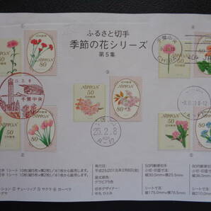 初日印  切手説明書  2013年  ふるさと切手  季節の花シリーズ 第５集   千葉中央/平成25.2.8の画像1