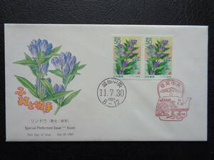  First Day Cover 1999 year Furusato Stamp pe-n Lynn dou Iwate prefecture Morioka centre / Heisei era 11.7.30