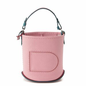 [ Dell vo-]Delvaux bread Mini bucket leather handbag AA0494 pink [ used ][ regular goods guarantee ]200247