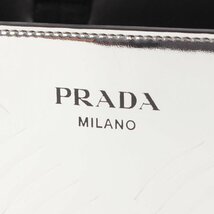 【プラダ】Prada　水筒付き ブラッシュドレザー ショッピング ハンド トートバッグ 2VG113 シルバー 【中古】【正規品保証】204766_画像6