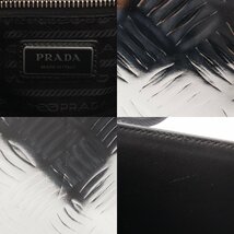 【プラダ】Prada　水筒付き ブラッシュドレザー ショッピング ハンド トートバッグ 2VG113 シルバー 【中古】【正規品保証】204766_画像7