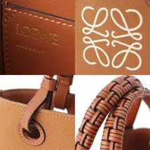 【ロエベ】Loewe　アナグラム 刺繍 ジャガード 2way ミニ トートバッグ A717S74X01 ブラウン 未使用【中古】【正規品保証】204624_画像7