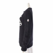 【モンクレール】Moncler　ヘリコプター柄 クルーネック ウール ニット セーター トップス ブラック M 【中古】【正規品保証】204812_画像3