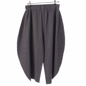 【イッセイミヤケ】Issey miyake ミーイッセイミヤケ 23AW ファインニット プリーツ パンツ ボトムス グレー【中古】201805