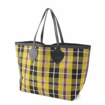 【バーバリー】Burberry　ノバチェック リバーシブル コットン レザー トートバッグ イエロー ベージュ 【中古】【正規品保証】205659_画像4