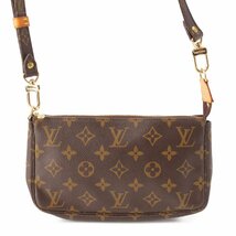 【ルイヴィトン】Louis Vuitton　モノグラム ポシェット アクセソワール 別売りロングストラップ付 M51980 ブラウン 【中古】204491_画像1