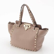 【ヴァレンティノ】Valentino　カラヴァーニ スタッズ グレインカーフスキン ハンドバッグ WW0B0861VSF_I16 ピンク 【中古】205796_画像2