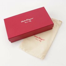 【サルバトーレフェラガモ】Salvatore Ferragamo ヴァラリボン レザー チェーンウォレット 長財布 ポーチ ブラック【中古】204876_画像10