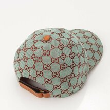 【グッチ】Gucci　GGキャンバス ベースボールキャップ 帽子 748475 ペールブルー×ブラウン M 未使用【中古】【正規品保証】206302_画像3