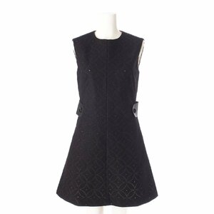 [ Louis Vuitton ]Louis Vuitton monogram flower cashmere . no sleeve Mini One-piece dress black 36[ used ]205280