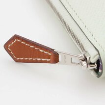 【エルメス】Hermes U刻 アザップロングシルクイン エプソン ロングウォレット 長財布 ヴェールフィズ 未使用【中古】205937_画像6