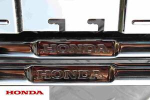 HONDA Honda оригинальный OP# серебряный металлизированный рамка для номера #N-BOX*N-ONE*N-VAN* Fit и т.п. # задний * передний # клик post возможно 185 иен 