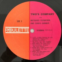 LP/ MAYNARD FERGUSON & CHRIS CONNOR / TWO'S COMPANY / US盤 オレンジピンクラベル MONO ROULETTE R52068 40412-751_画像3