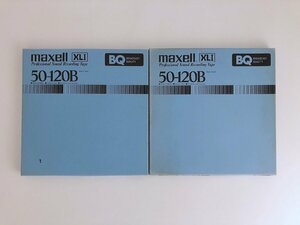 オープンリールテープ 10号 MAXELL 50-120B XLⅠ BQ メタルリール MR-10 元箱付き 2本セット 使用済み 現状品 (03-17)