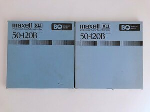 オープンリールテープ 10号 MAXELL 50-120B XLⅠ BQ メタルリール MR-10 元箱付き 2本セット 使用済み 現状品 (03-15)