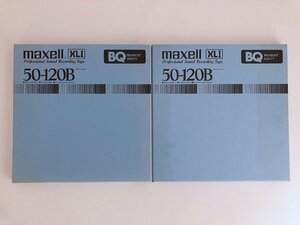 オープンリールテープ 10号 MAXELL 50-120B XLⅠ BQ メタルリール MR-10 元箱付き 2本セット 使用済み 現状品 (03-16)