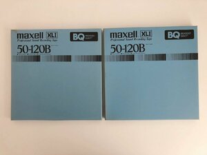 オープンリールテープ 10号 MAXELL 50-120B XLⅠ BQ メタルリール MR-10 元箱付き 2本セット 使用済み 現状品 (04-10)