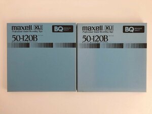 オープンリールテープ 10号 MAXELL 50-120B XLⅠ BQ メタルリール MR-10 元箱付き 2本セット 使用済み 現状品 (04-7)