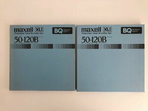 オープンリールテープ 10号 MAXELL 50-120B XLⅠ BQ メタルリール MR-10 元箱付き 2本セット 使用済み 現状品 (04-8)