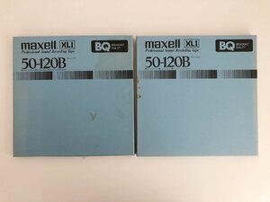 オープンリールテープ 10号 MAXELL 50-120B XLⅠ BQ メタルリール MR-10 元箱付き 2本セット 使用済み 現状品 (04-9)