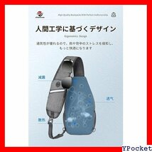 ベストセラー sinotron 斜め掛け ボディバッグ 軽量 スポー ョルダー 大容量 防水 イヤホン穴付き 通勤 旅行 443_画像3