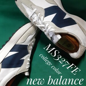  most price!.13090 jpy! evolution type hybrid design! big N Logo! New balance MS327 high class thickness bottom sneakers! masterpiece college color! white grey black rare 25!