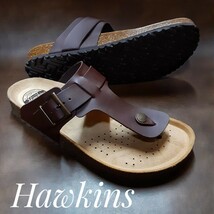 最値!新品!定7590円!スペイン製!シックな大人のデザイン!ホーキンス(Hawkins)タンガ高級コルク サンダル!ブラウン!茶色 42 26～26.5cm _画像1