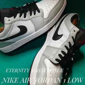  most price! superior article! masterpiece Legend low! Nike air Jordan 1 LOW high class leather sneakers! archive color! light smoked gray! grey white red black 26