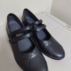 1989H.M COMFORT CLNIC コンフォートクリニック レディース 24.5nm 靴 黒 ブラック 革靴の画像2