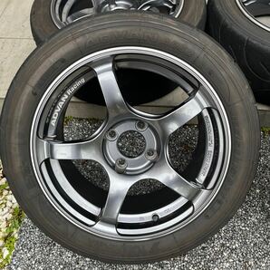 GTRフェイス！美品 軽量 ヨコハマ アドバン レーシング TC-4 tc4 7.0J/+30PCD 100 4H ADVAN Racing A050 195/50/15の画像5