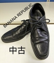 449　BANANA REPUBLIC　ビジネスシューズ　ブラック　26cm　中古_画像1