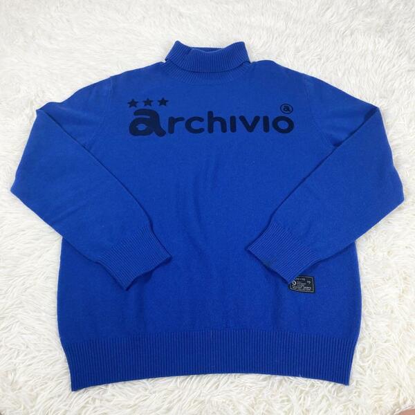 アルチビオ　セーター　ニット　ブルー　ウール　青　48サイズ