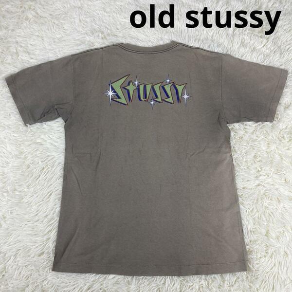 old stussy ステューシー　Tシャツ　90s Lサイズ　カーキ