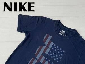 ☆送料無料☆ NIKE ナイキ 古着 半袖 Tシャツ メンズ S ダークネイビー トップス 中古 即決