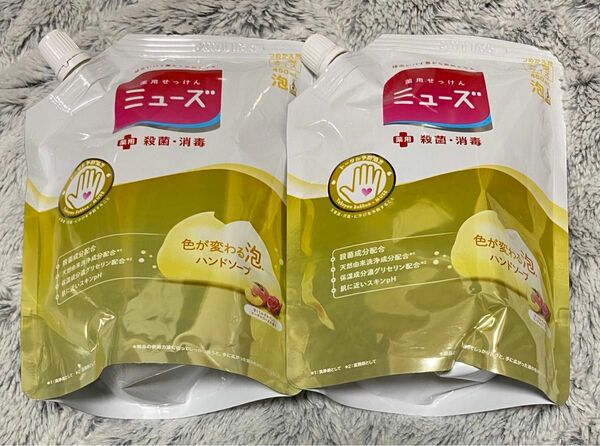 【2袋】 ミューズ 泡 ハンドソープ 詰替 ピーチ&ローズ 450mL 2袋 殺菌 消毒 除菌 手洗い 保湿成分配合