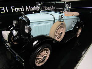 Ford 1/18 Ford 1931 V8 first generation Roadster Model A original american muscle Hot Rod Saxblue rice car Ame gla hot rod 32 33 34