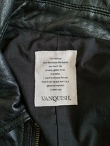 送料無料 VANQUISH ヴァンキッシュ 羊革 ラムレザー ライダース ジャケット ブルゾン S 黒 ブラック_画像3
