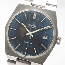 オメガ ジュネーブ オートマチック Ref,166.099 Cal,1481 OMEGA Geneve デイト 自動巻 紺文字盤 メンズ 男性 腕時計[34764204-AG3_画像1